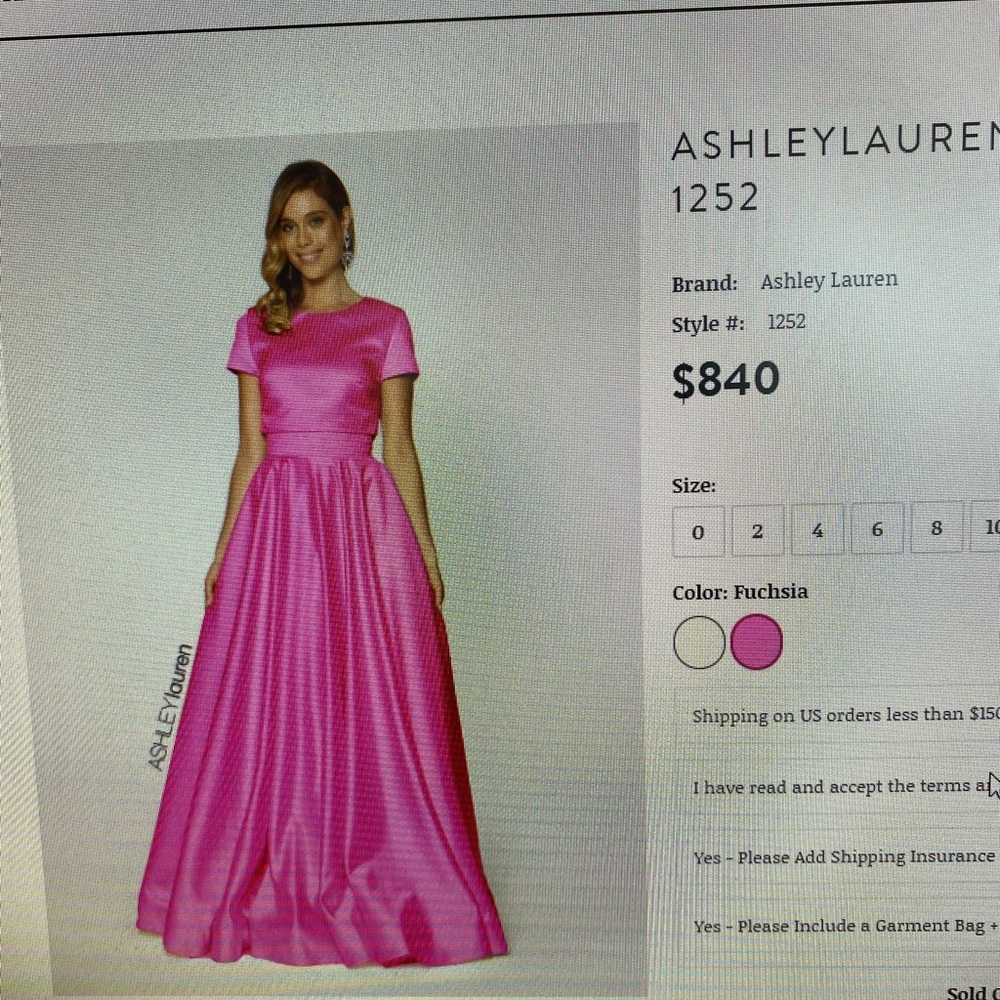 Ashley Lauren 2 piece prom dress. Size 10. Has pockets ts